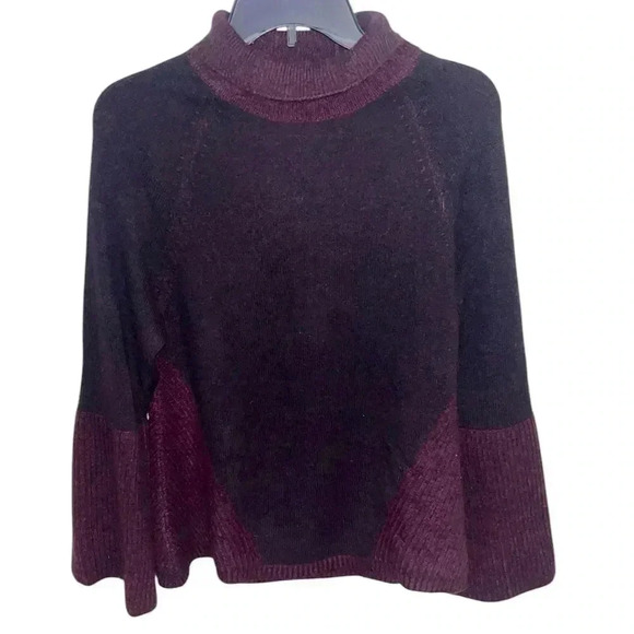 Raffi Cashmere Maroon and‎ Black Knit Sweater - Picture 1 of 6